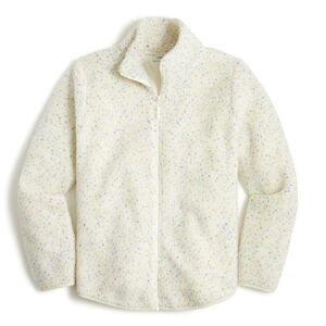 New J Crew Flecked Sherpa Zip Jacket XL